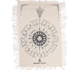 Ancient Witch Pendulum Divination Cloth - Sun Face - Natural & Black