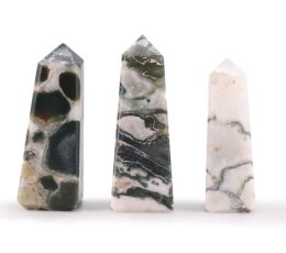 Gemstone Obelisk Point approx 5cm - Moss Agate