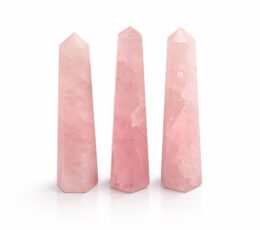 Gemstone Six Face Obelisk Point approx 11cm  - Rose Quartz