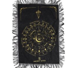 Ancient Witch Pendulum Divination Cloth - All Seeing Eye - Black & Gold