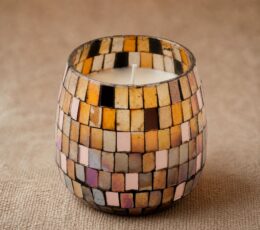 Medium Glass Jar Candles - Amber Mosaic