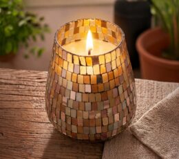 Tall Glass Jar Candles - Amber Mosaic