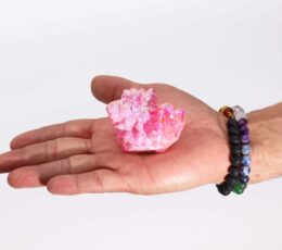 Med Enhanced Quartz - Aura Rose Halo Quartz (approx 100-150gm 7-10cm)