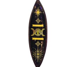 Enamel Incense Bowl - Mango Wood - Triple Moons