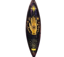 Enamel Incense Bowl - Mango Wood - Hamsa