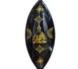 Enamel Incense Bowl - Aluminum - Gold & Black Buddha