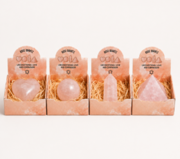 Four Gemstone Shapes - Rose Quartz