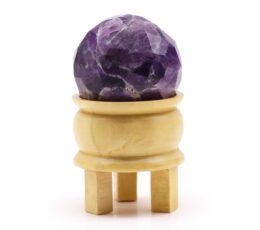 Gemstone Faceted Healing Ball & Stand - Amethyst