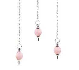 Faceted Gemstone Pendulum - Rose Quartz