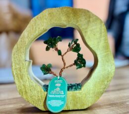 Gemstone Tree Garden - Mango Wood Ring - Green Aventurine - 60 chipstones