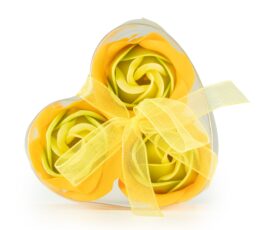 Set of 3 Soap Flower Heart Box - Spring Roses