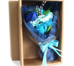 Boxed Hand Soap Flower Bouquet - Blue