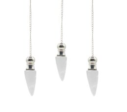 Secret Cavity Discovery of Truth Pendulum - Clear Quartz - Silver Plated