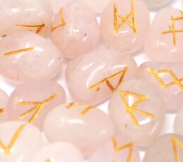 Indian Runes in Pouch - Rose Quartz