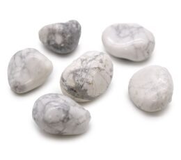 Bag of 6 Large African Tumble Stones - White Howlite - Magnesite