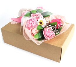 Boxed Hand Soap Flower Bouquet - Pink