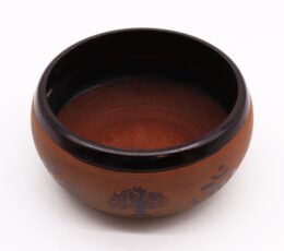Earth Powder Singing Bowl - Clay Om  Buddha - 16cm