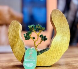Gemstone Tree Garden - Mango Wood Open Ring - Green Aventurine - 60 chipstones