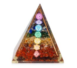 Med Organite Pryamids 7x6cm - Copper Bars - 7 Charkra Chips