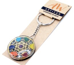 Orgonite Power Keyring - Round Seven Chakra