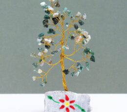 Moss Agate Gemstone Tree - 80 Stones