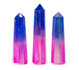 Gemstone Obelisk Point approx 9cm - Aurura Crystal Quartz - Pink & Blue