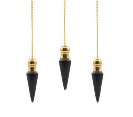 Secret Cavity Discovery of Truth Pendulum - Black Agate - Gold Plated