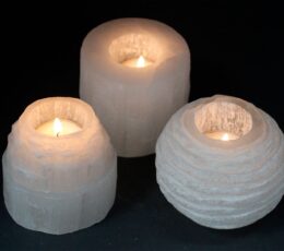 Selenite Mountain Top Candle Holder - 8 cm