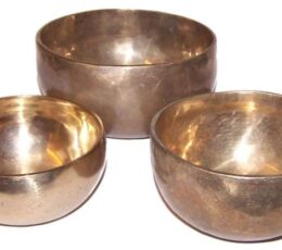 Set of 3 Handmade Brass Singing Bowls
