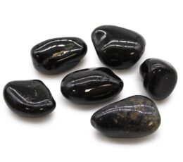 Bag of 6 Large African Tumble Stones - Black Onyx