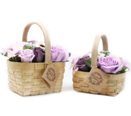 Medium Pink Bouquet in Wicker Basket