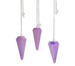 Six Sided Pendulum - Aurora Crystal Purple - 4cm