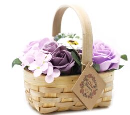 Medium Lilac Bouquet in Wicker Basket