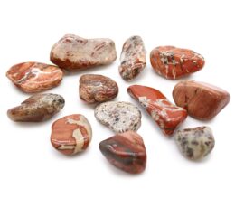 Bag of 12 Medium African Tumble Stones - Light Jasper - Brecciated
