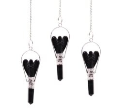 Angel Pendulum with Ring- Black Agate