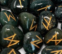Runes Stone Set in Pouch - Bloodstone