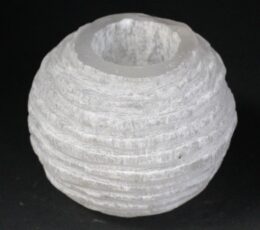 Selenite Snowball Candle Holder - 8 cm