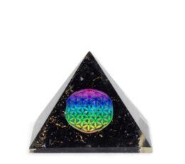 Small Organite Pryamids 5.5x4.5cm - Flower of Life - Black Tormaline Chips