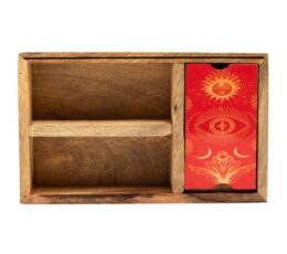 Three Section Tarot Box with Card Holder