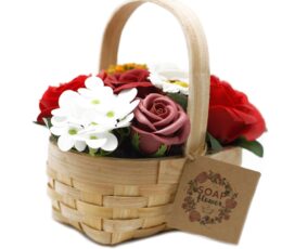 Medium Red Bouquet in Wicker Basket