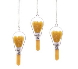 Angel Pendulum with Ring- Yellow Quartz