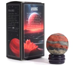 Red Jasper Planet on a Sola Goldstone Stand - 40mm  (30x15mm stand)