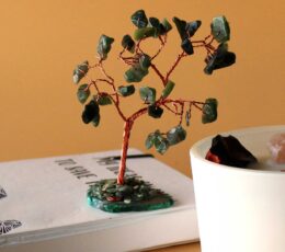 Gemstone Tree - Green Aventurine on Green Agate Base (35 stones)