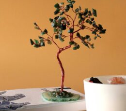 Lrg Gemstone Tree - Green Aventurine on Green Agate Base (100 stones)