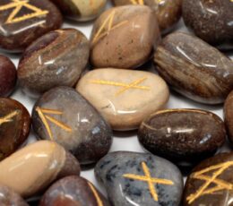 Runes Stone Set in Pouch - Fancy Jasper