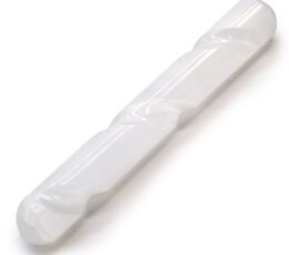 Selenite Spiral Wand - 16 cm ( Round Both Ends)