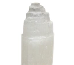 Natural Selenite Tower Lamp - 15 cm