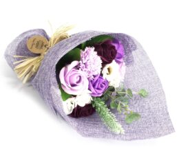 Standing Soap Flower Bouquet - Purple