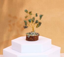 Mini Gemstone Trees On Wood Base - Green Aventurine (15 stones)