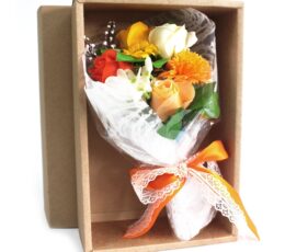 Boxed Hand Soap Flower Bouquet - Orange